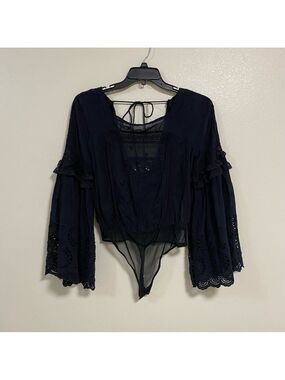 Free People Intimately Bodysuit Women’s Size Small Black Dreams Like These Top
